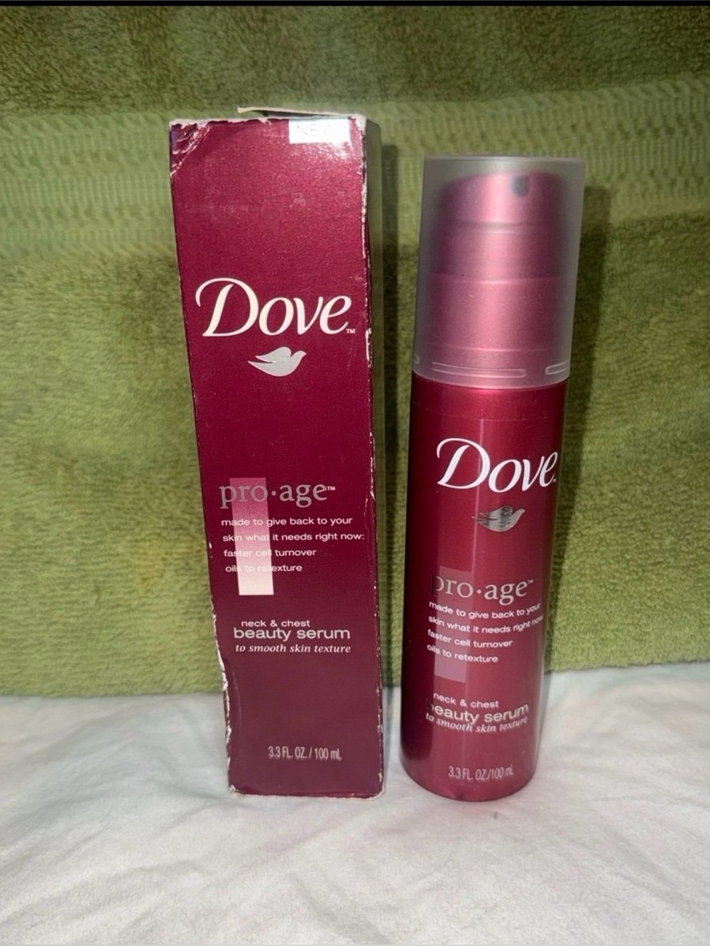Dove Pro-Age Neck & Chest Beauty Serum
3.3 oz.~ Discontinued